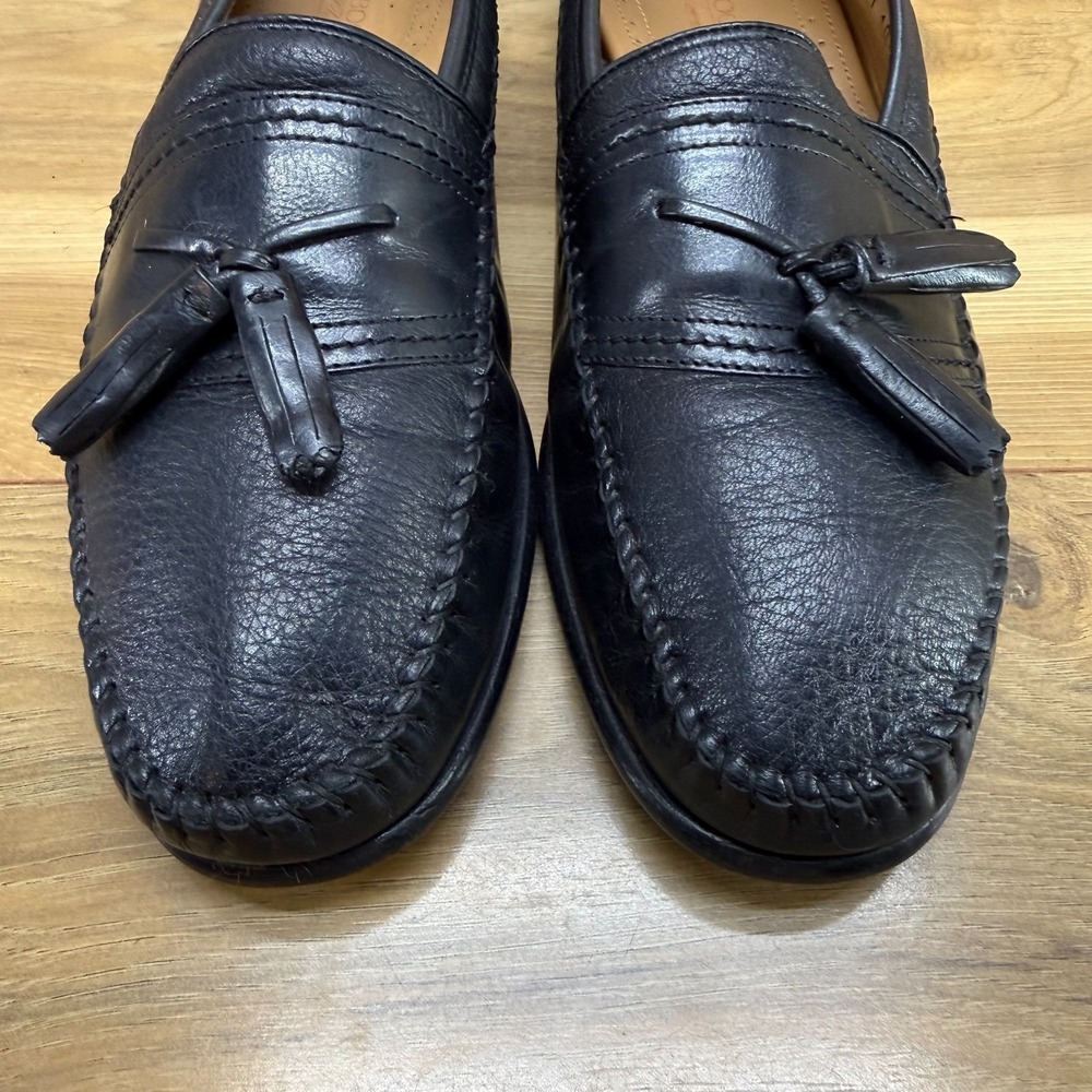 BRASSBOOT Walking Gloves Mens‎ 10.5 M Black Leather Tassel Loafers Dress Shoes - Picture 4 of 11